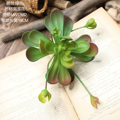 Stunning Blue Lotus Faux Succulent Plant – Perfect Wedding Decor, Home Background, Photography Greenery Wall, Realistic Touch - Model MW17682