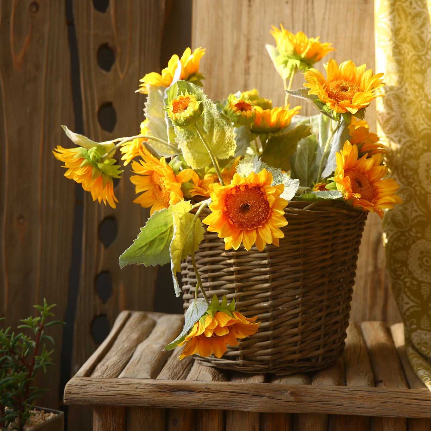 Realistic Sunflower Living Room Decor - Stunning Faux Silk Sunflowers for Beautiful Home Styling & Soft Furnishings