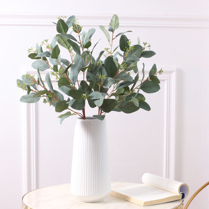 Lifelike Eucalyptus and Money Leaf Branch – Realistic Artificial Greenery for Wedding Decor, Home, and Event Decoration