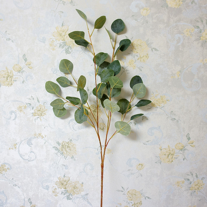 Realistic Long-Stem Eucalyptus Leaves with Round Tips – Lifelike Artificial Greenery for Home Decor, Weddings, and Photography Props