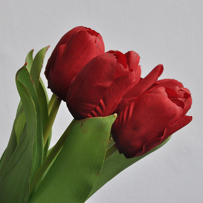 Realistic Silk Tulip Faux Flowers - Moisture-Resistant Fabric with Soft Touch for Hotel & Home Décor, Perfect for Photography and Creative Floral Arrangements