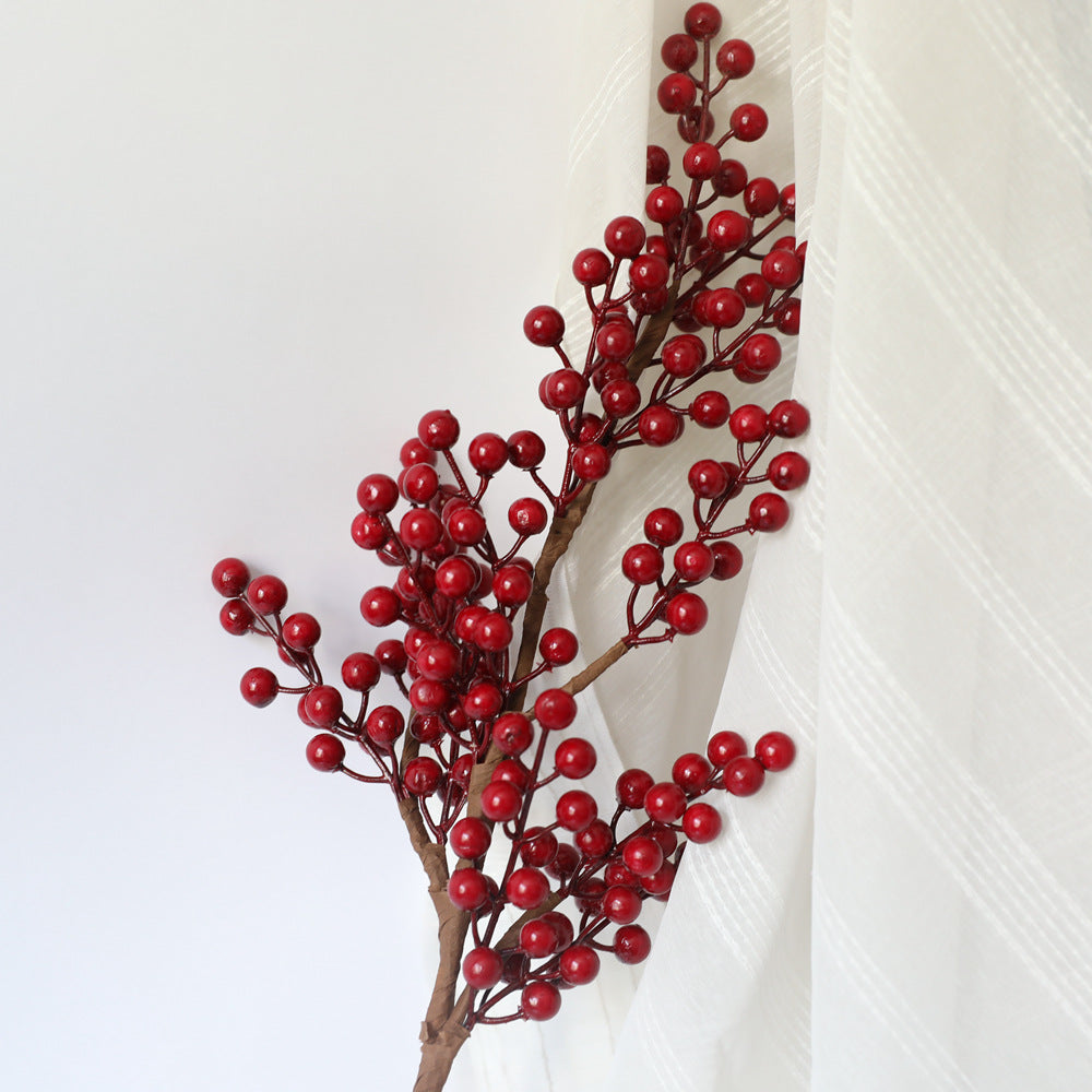 Stunning Faux Flower Arrangement for Weddings and Home Decor – INS-Style Christmas Winterberry with Realistic Red Berries – Perfect for Seasonal Decorations and Festive Celebrations – Model MW61204