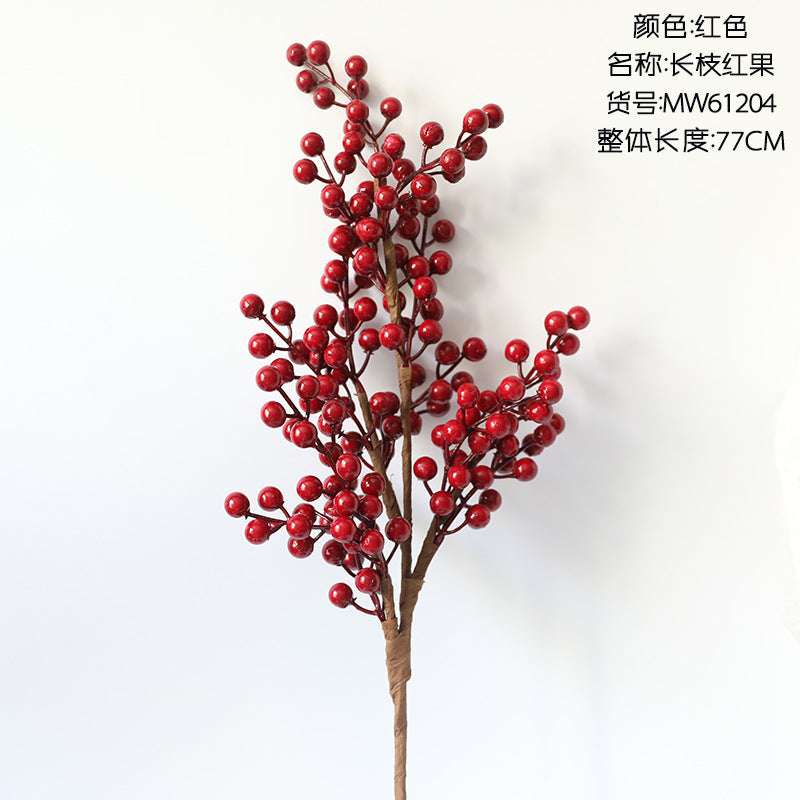 Stunning Faux Flower Arrangement for Weddings and Home Decor – INS-Style Christmas Winterberry with Realistic Red Berries – Perfect for Seasonal Decorations and Festive Celebrations – Model MW61204