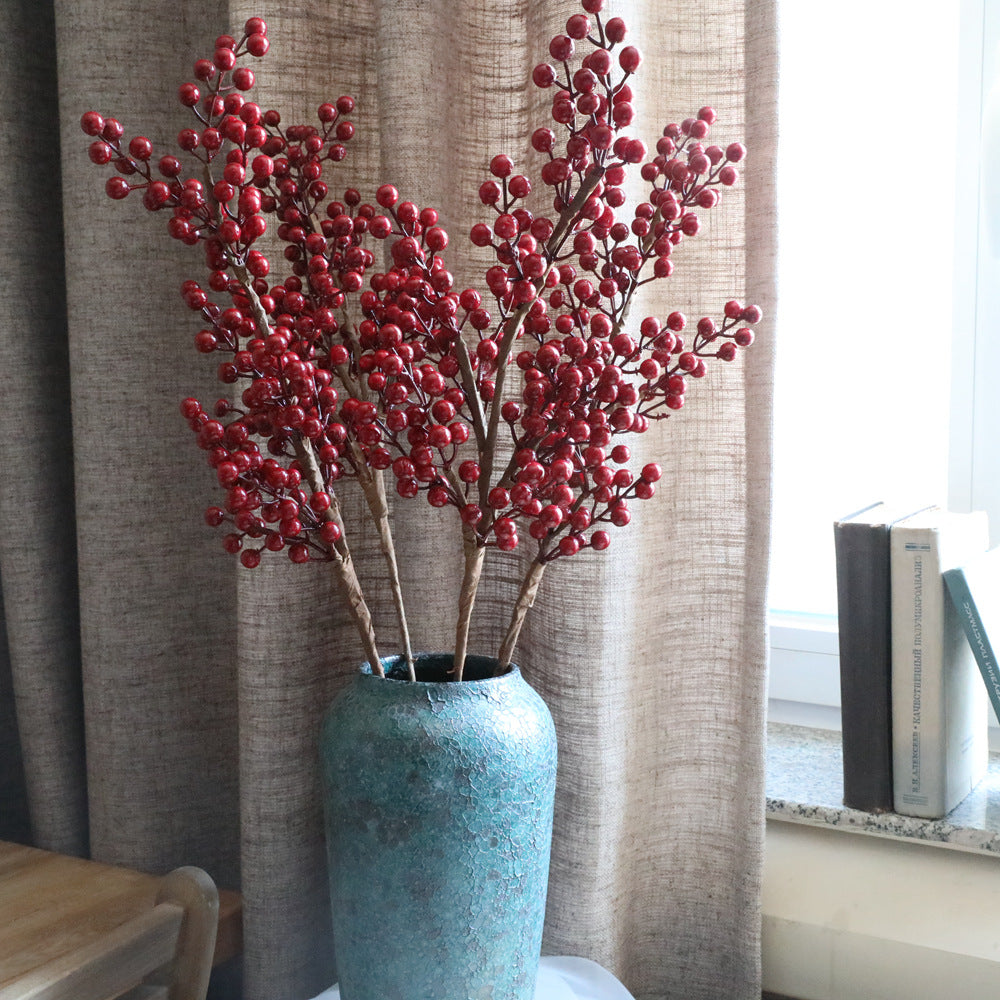 Stunning Faux Flower Arrangement for Weddings and Home Decor – INS-Style Christmas Winterberry with Realistic Red Berries – Perfect for Seasonal Decorations and Festive Celebrations – Model MW61204