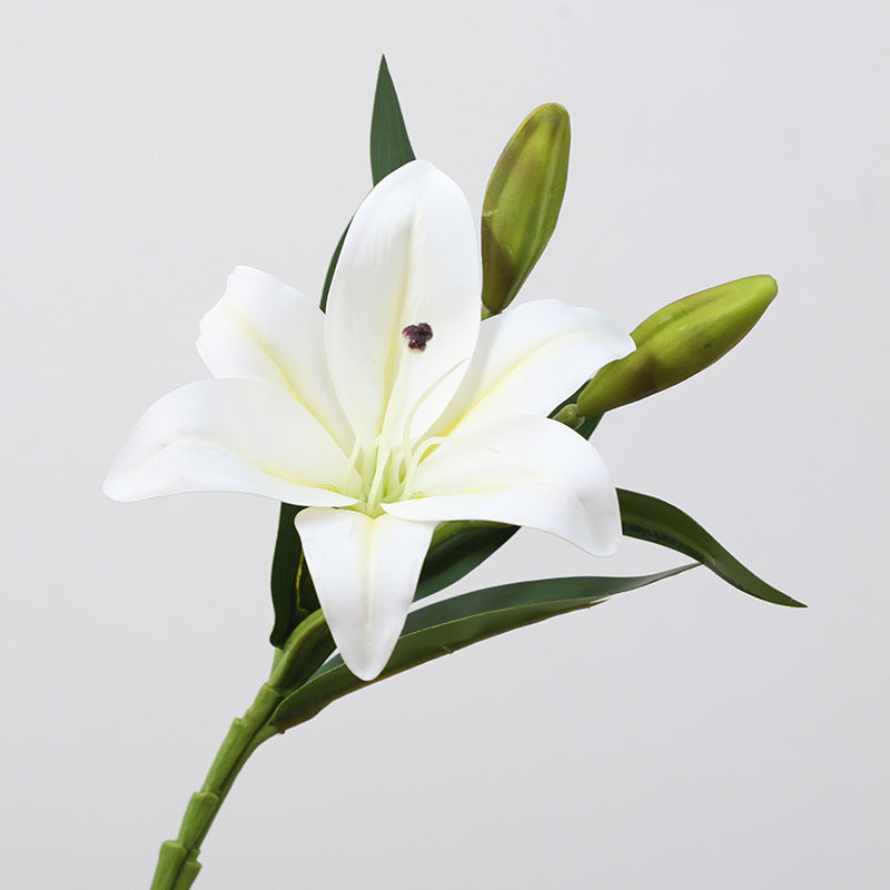 Realistic Miniature Lily Flower Home Decor – Stunning Faux Floral Arrangement for Living Room and Indoor Spaces