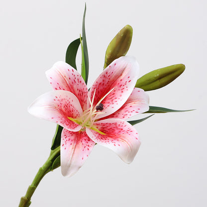 Realistic Miniature Lily Flower Home Decor – Stunning Faux Floral Arrangement for Living Room and Indoor Spaces