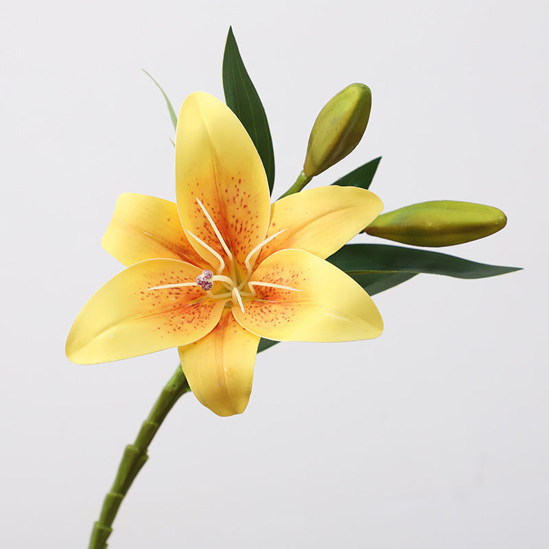 Realistic Miniature Lily Flower Home Decor – Stunning Faux Floral Arrangement for Living Room and Indoor Spaces