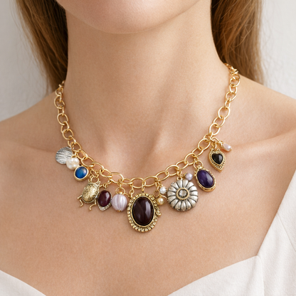 ZA Casual Luxury Vintage Style Trendy Pendant Chain Necklace – Versatile Artistic Designs for Women