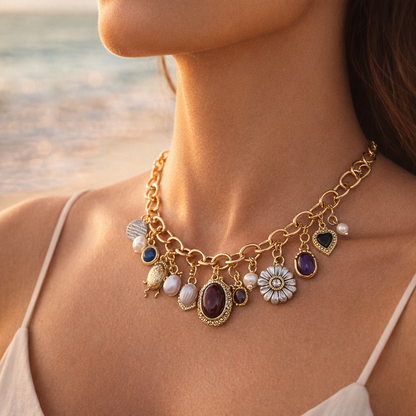 ZA Casual Luxury Vintage Style Trendy Pendant Chain Necklace – Versatile Artistic Designs for Women