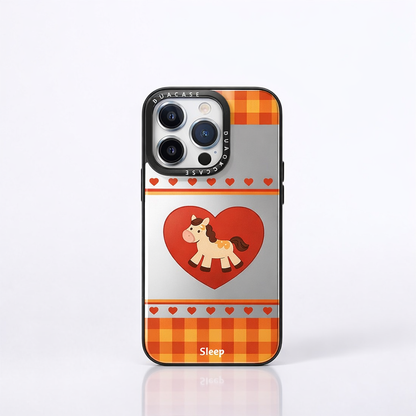 Stylish Checkered Pony Case for iPhone 17 Pro -  Mirror Protection for iPhone 15 Pro Max, iPhone 14 Plus, and iPhone 13 with Enhanced Durability and Trendy Design