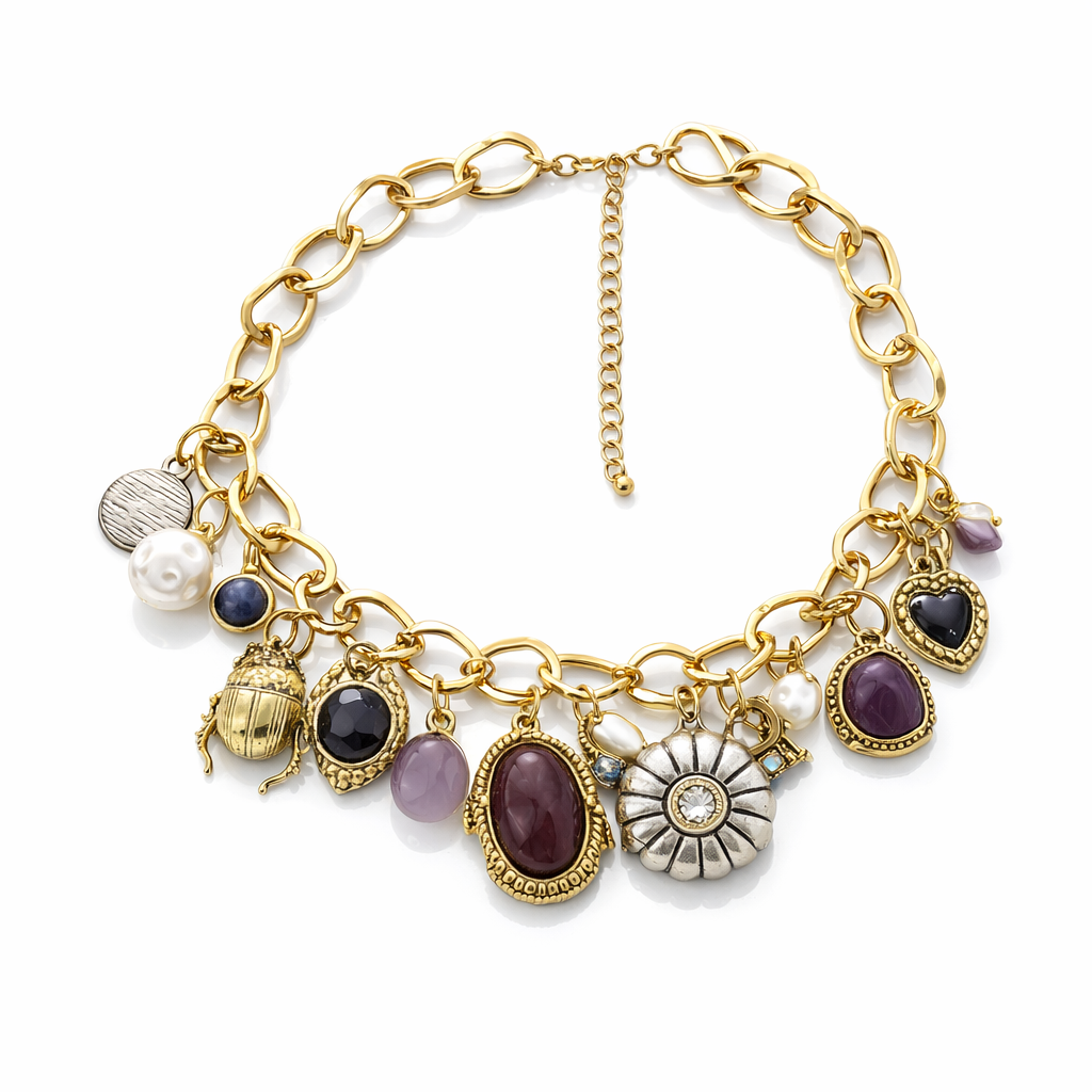 ZA Luxe Casual Vintage-Inspired Pendant Chain Necklace - Versatile Fashion Statement for Women with Unique Style