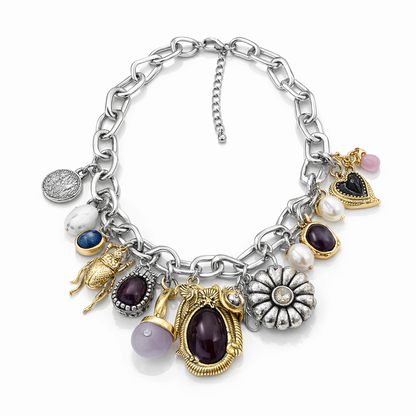 ZA Luxe Casual Vintage-Inspired Pendant Chain Necklace - Versatile Fashion Statement for Women with Unique Style