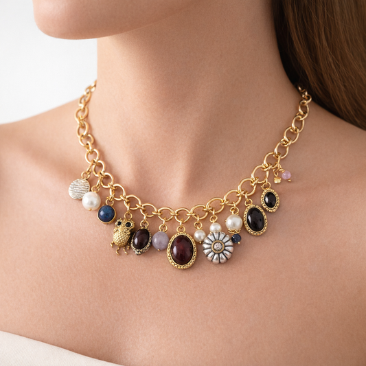 ZA Casual Luxe Vintage-Inspired Fashion Pendant Chain Necklace - Artistic Versatile Jewelry for Women in Multiple Styles