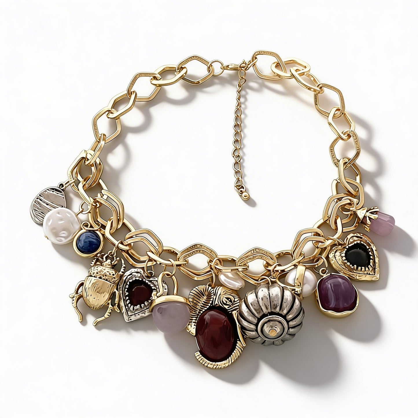 ZA Chic Luxury Vintage-Inspired Fashion Trendy Pendant Chain Necklace - Versatile Artistic Jewelry for Women