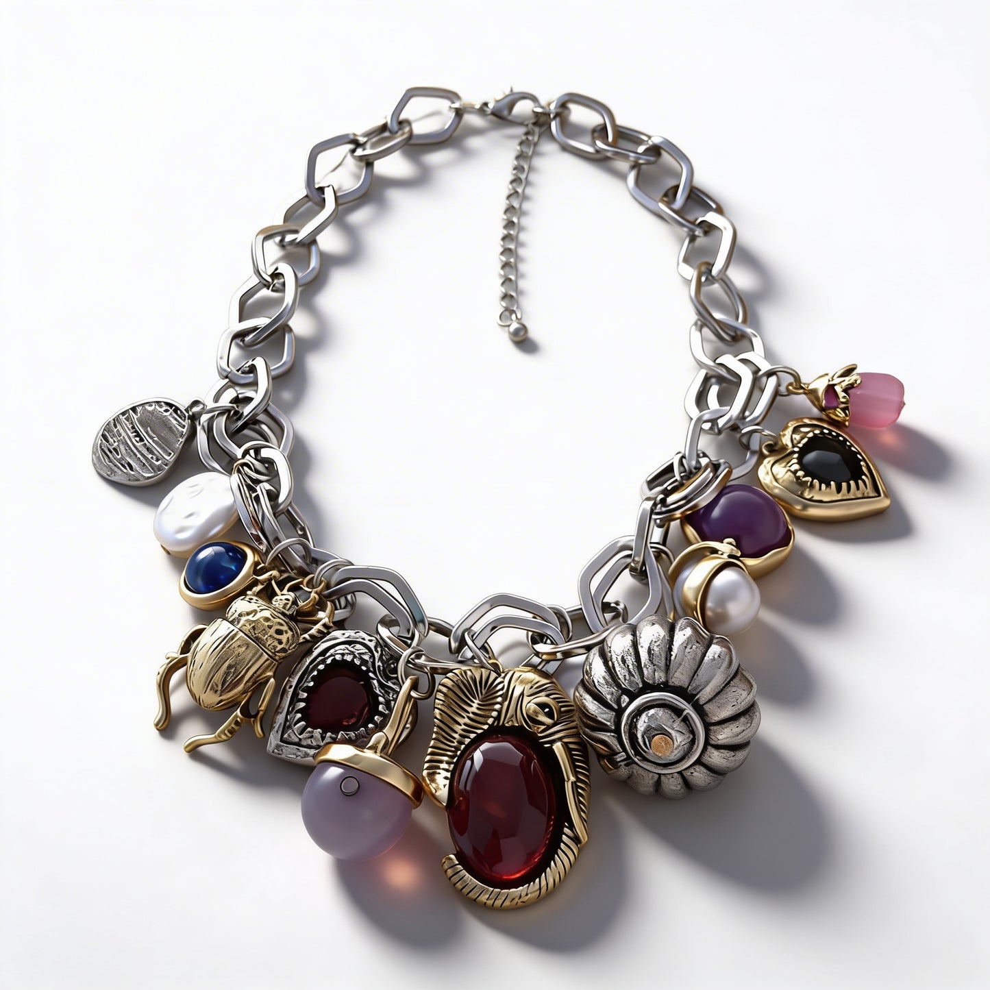 ZA Chic Luxury Vintage-Inspired Fashion Trendy Pendant Chain Necklace - Versatile Artistic Jewelry for Women