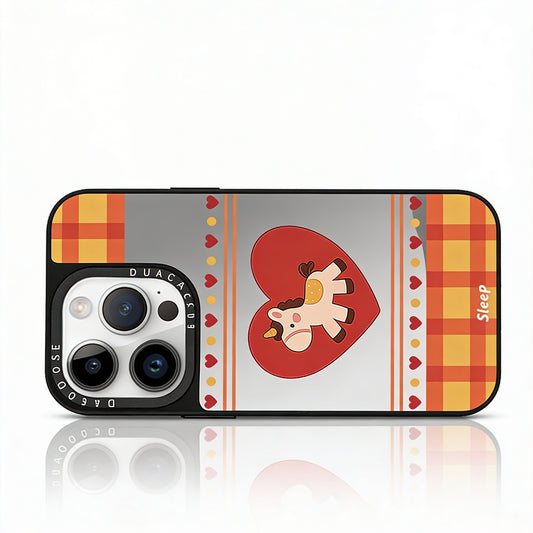 Stylish Checkered Pony Case for iPhone 17 Pro, 15 Pro Max, 14 Plus & 13 - Mirror Finish Protective Cover with Ultra-Durable Design