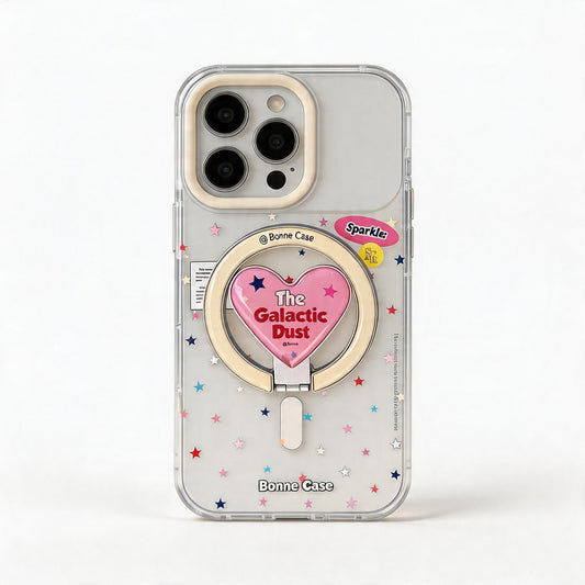 Pink Star Heart Magnetic Stand Phone Case for iPhone