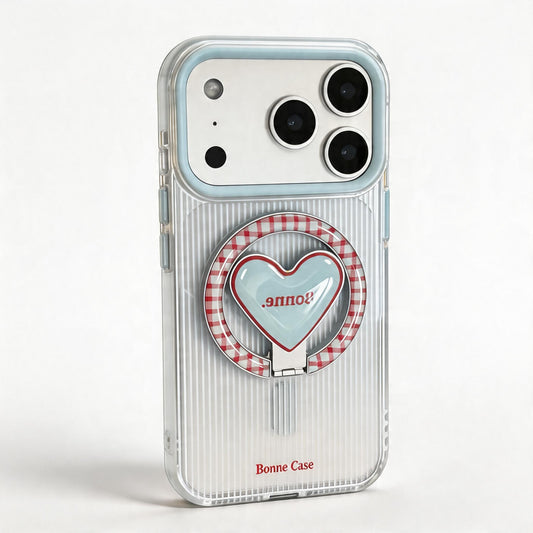 Korean Style Blue and Red Stripe Soft Phone Case for iPhone