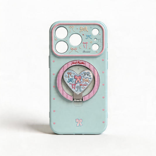 Pink Butterfly Glitter Magnetic Stand Phone Case for iPhone