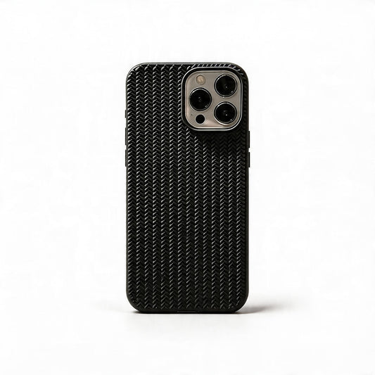 Elegant Beige Woven Texture Phone Case for iPhone
