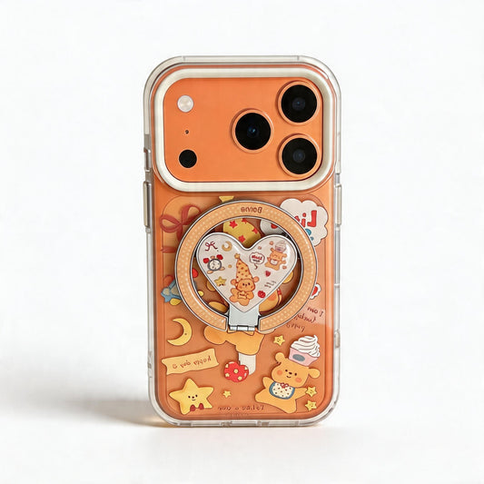 Yellow Puppy Magnetic Stand Phone Case for iPhone