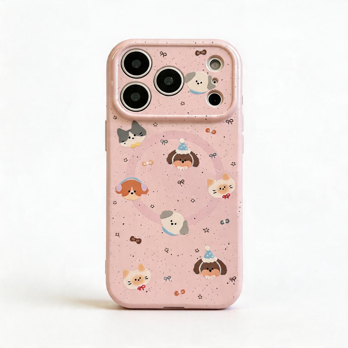 Cute Cartoon Puppy Design Magnetic Stand Phone Case for iPhone