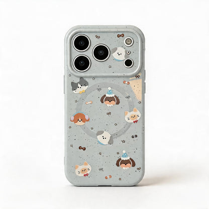 Cute Cartoon Puppy Design Magnetic Stand Phone Case for iPhone