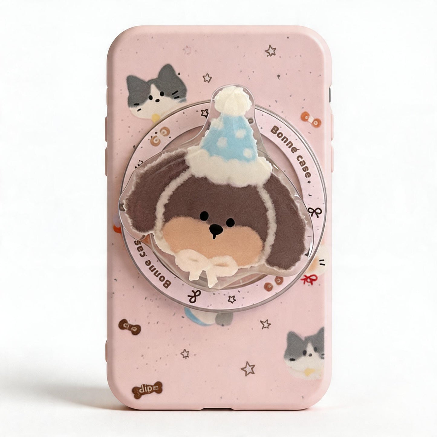 Cute Cartoon Puppy Design Magnetic Stand Phone Case for iPhone