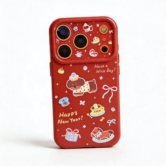 Cute Red Cartoon Soft Phone Case for iPhone