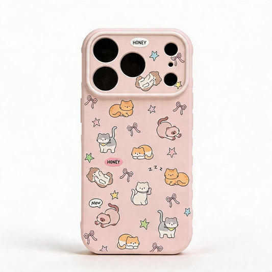 Cute Cat Soft Phone Case for iPhone in Korean Style