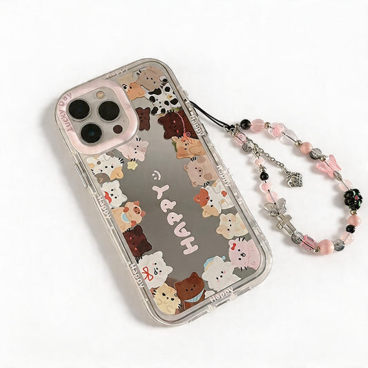 Cute Cat Mirror Glossy Phone Case for iPhone