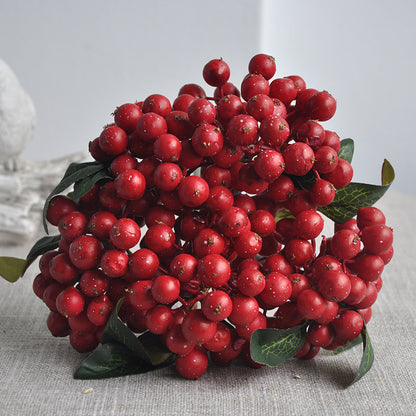 Artificial Berry Bouquet - Realistic Faux Flowers for Nordic Wedding Celebrations, Home Decor, and Photography Backdrops