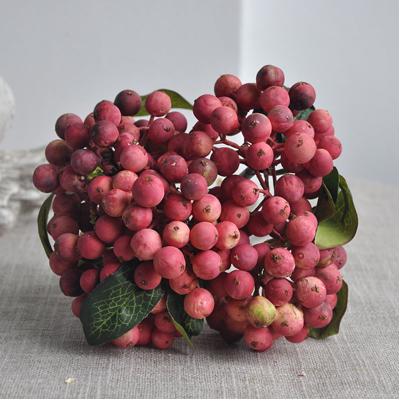 Artificial Berry Bouquet - Realistic Faux Flowers for Nordic Wedding Celebrations, Home Decor, and Photography Backdrops