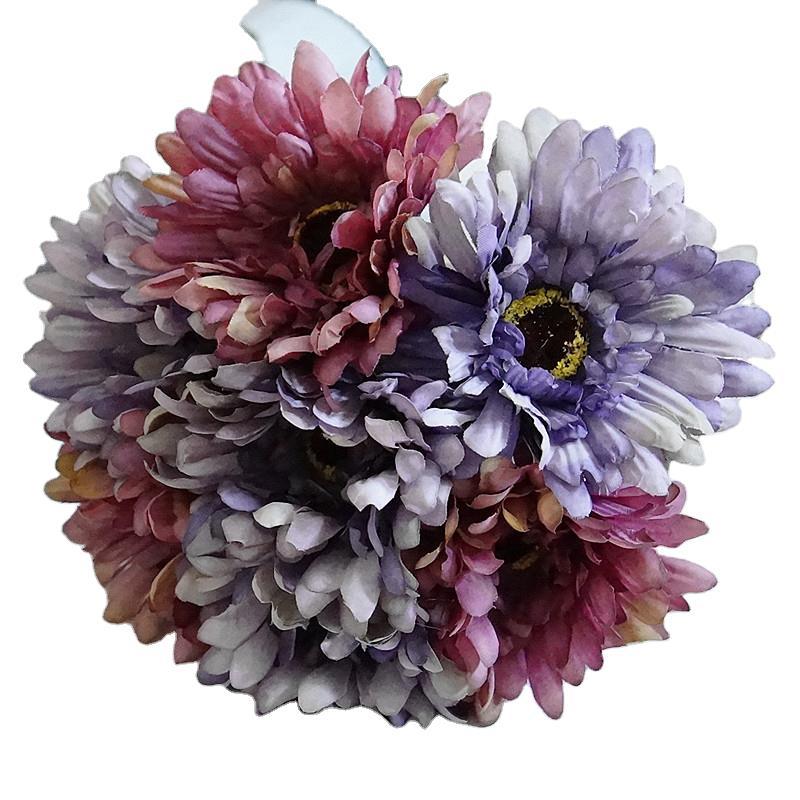 Realistic Faux Flowers: Handcrafted Oil Painting Style African Daisies for Stunning Home Decor and Exquisite Floral Arrangements