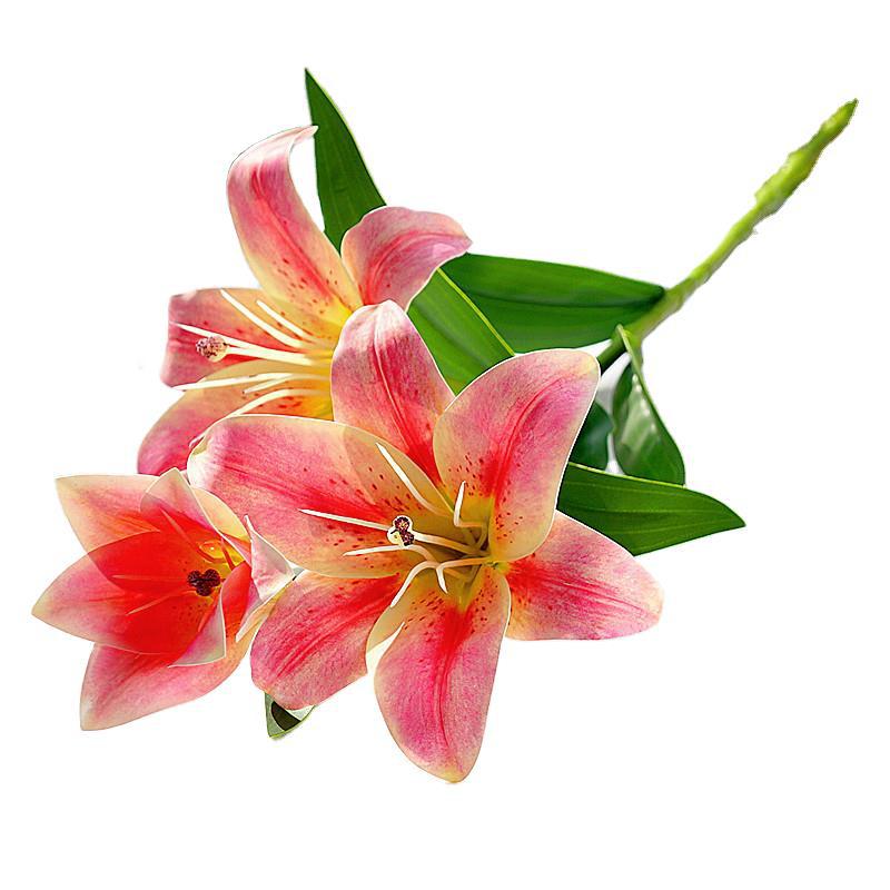 Realistic 3D Faux Lily Flower Single Stem – Perfect for Home Decor, Weddings, Photography, and Commercial Spaces