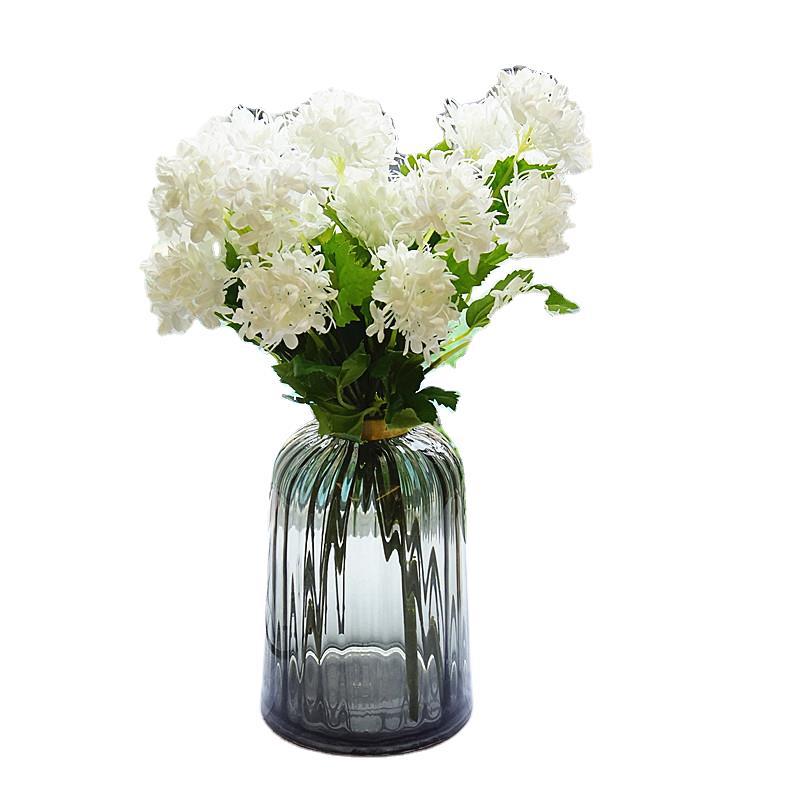 Realistic Artificial Evening Mist Flowers - Short Stem 2-Head Faux Floral Arrangement for Home Decor and Stylish Displays