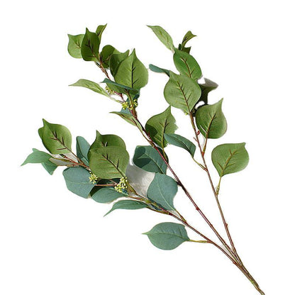 Elegant Minimalist Scandinavian Single Branch Bodhi Leaf - Realistic Faux Flower Green Plant with Microfiber Fabric for Home Decor, Weddings, and Photography