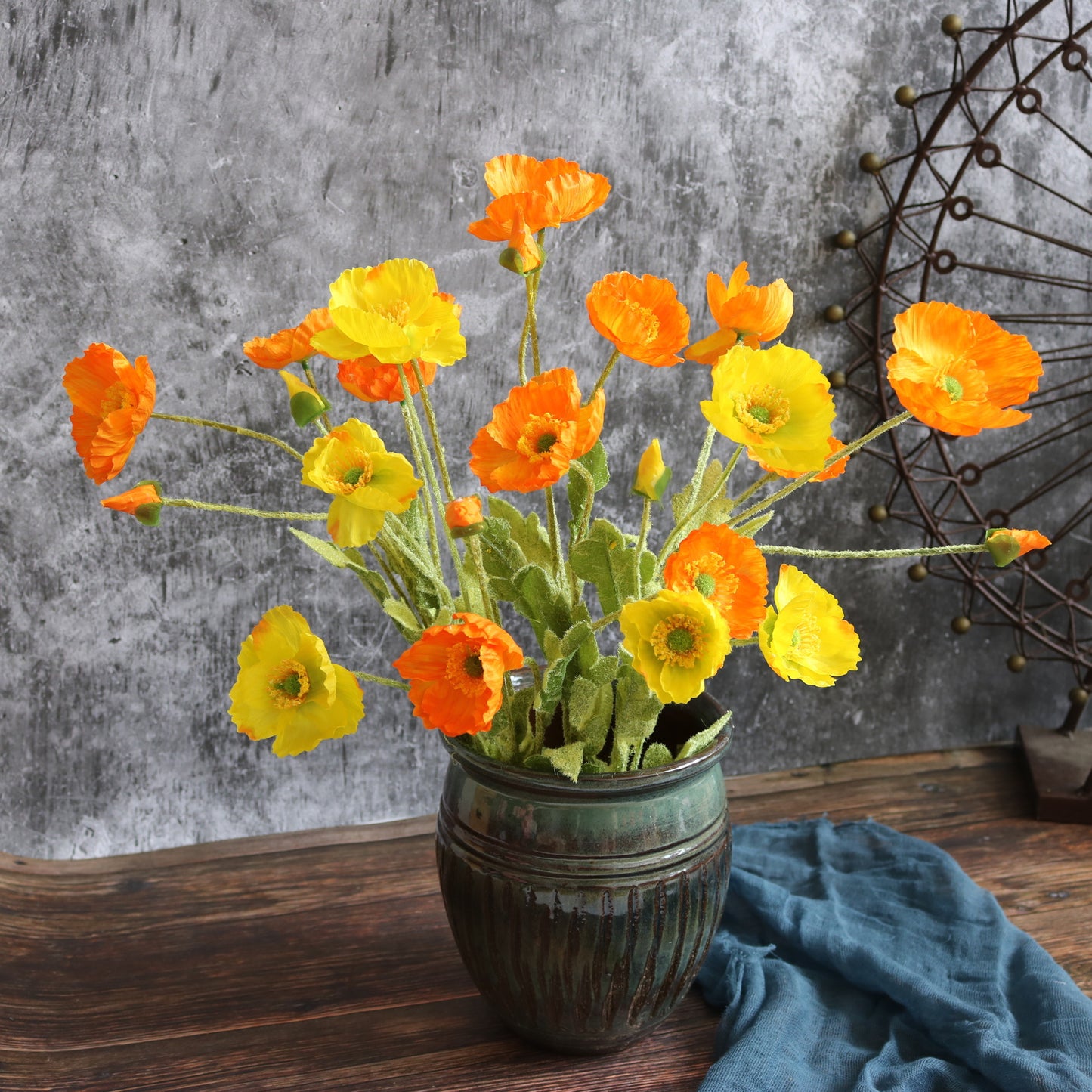 Stunning Icelandic Poppy Silk Flowers for Weddings - 4-Pronged Flower Arrangements Perfect for Aisle Decor and Elegant Floral Walls