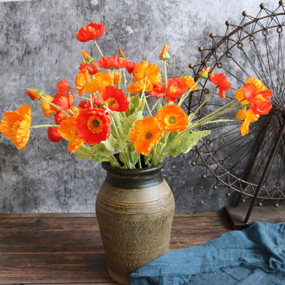 Stunning Icelandic Poppy Silk Flowers for Weddings - 4-Pronged Flower Arrangements Perfect for Aisle Decor and Elegant Floral Walls