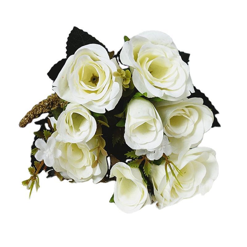 Snowflake Mini Rose XHX26 - Realistic Artificial Flowers for Home Decor, Wedding Celebrations, and Photography Props