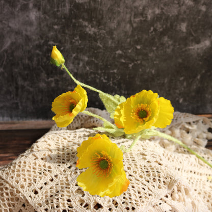 Stunning Icelandic Poppy Silk Flowers for Weddings - 4-Pronged Flower Arrangements Perfect for Aisle Decor and Elegant Floral Walls