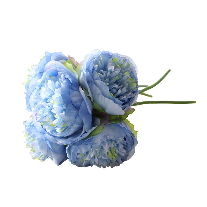 Stunning Five-Head Royal Peony Bouquet - Realistic Silk Peonies - Artificial Flowers for Home Décor, Weddings, and Events - Lifelong Beauty Without the Maintenance