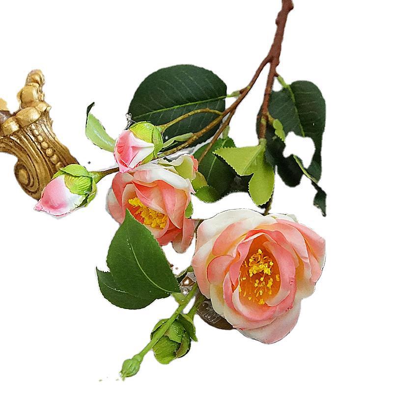 Multi-Headed Faux Wild Tea Rose for Home Decor, Weddings, and Photography - Realistic Artificial Flowers L056