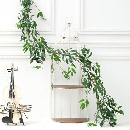 Realistic Artificial Rattan Eucalyptus Leaves with Vine-Like Twists for Stunning Wedding & Home Decor - Lifelike Willow-Leaf Vines for Enchanting Greenery Walls