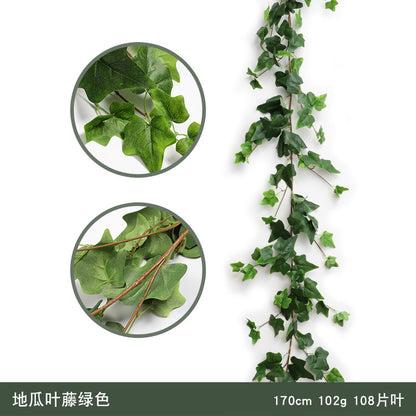 Realistic Willow Vine and Ivy Replica - Lifelike Sweet Potato Leaf Decorative Faux Plant for Home Interior and Wall Decor