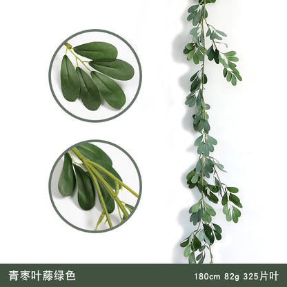 Realistic Artificial Rattan Eucalyptus Leaves with Vine-Like Twists for Stunning Wedding & Home Decor - Lifelike Willow-Leaf Vines for Enchanting Greenery Walls