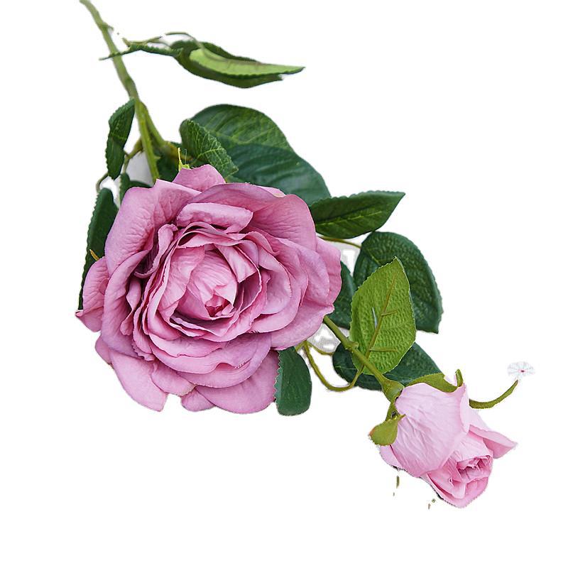 Lifelike Two-Headed Silk Rose Flowers - Stunning Faux Floral Decor for Home, Weddings, and Celebrations