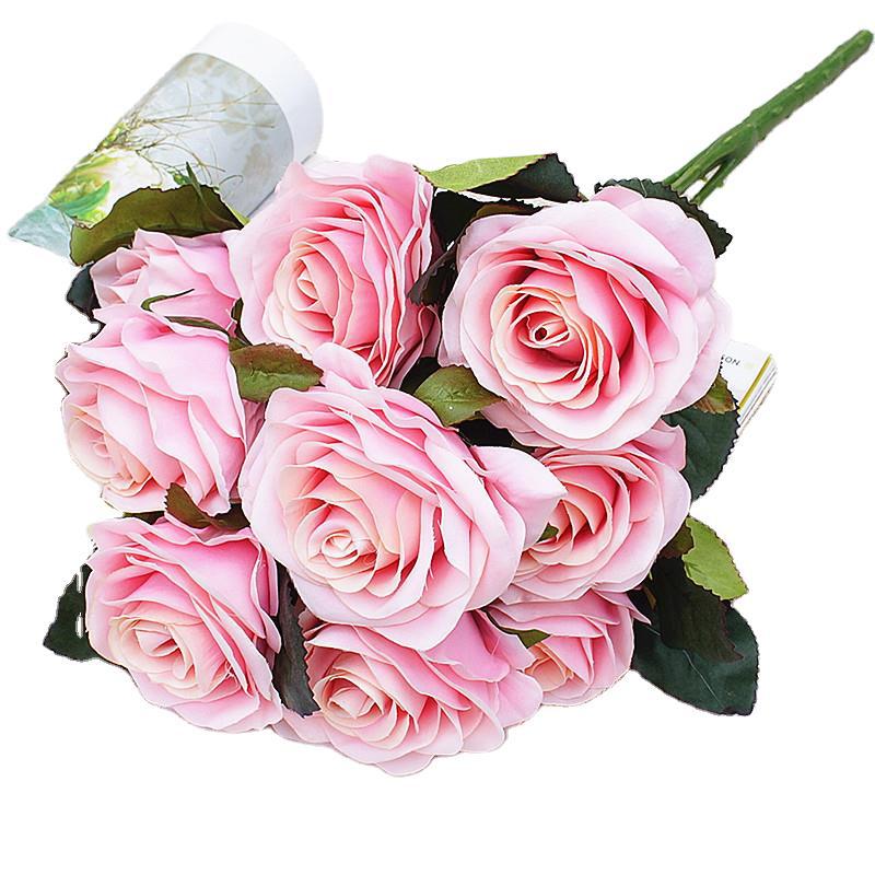 Stunning 10-Head Artificial Silk Rose Bouquet for Weddings and Home Décor – Realistic Faux Flowers Perfect for Romantic Arrangements and Celebrations