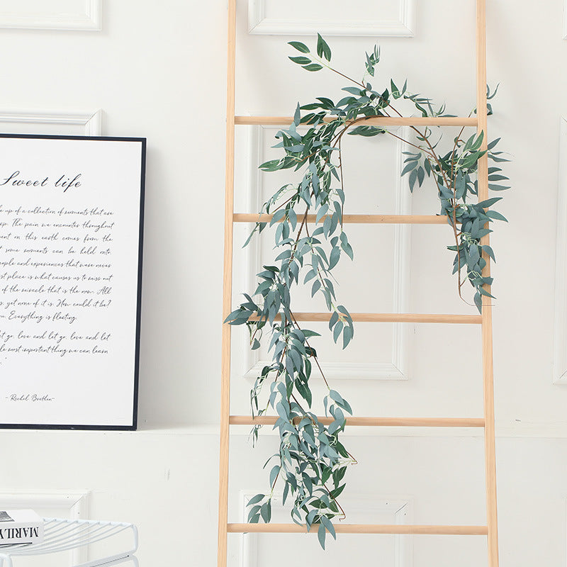 Realistic Eucalyptus Vine Leaves for Weddings and Home Décor - Lifelike Willow Leaf Wreaths Perfect for Greenery Wall Accents and Elegant Events