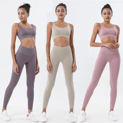 Seamless Knit Sports Bra and Legging Set Nylon Quick Dry Yoga Outfits for Women Comfort and Style for Your Workout